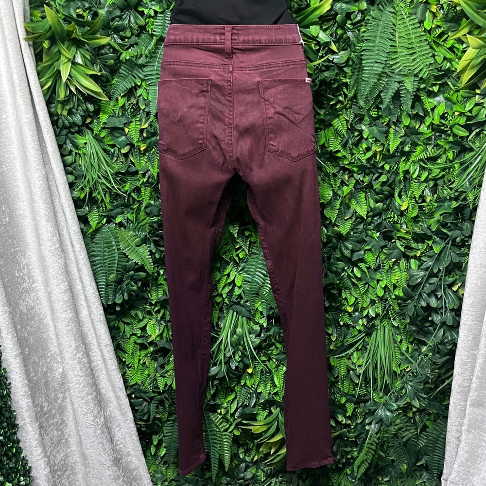 Hudson Jeans Size 29 Burgundy Juliette Refine Super Skinny Zipper Ankle 3436 - Picture 7 of 12